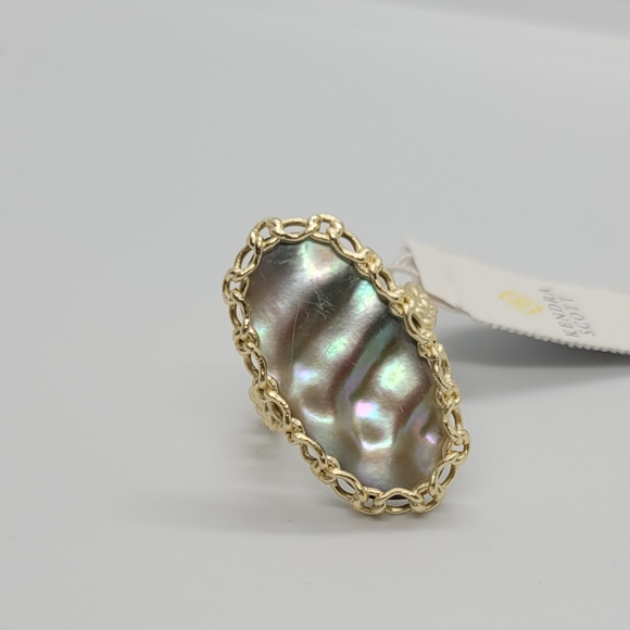 Kendra Scott Nude Abalone Macrame Ring Gold Size 7 - Picture 5 of 11